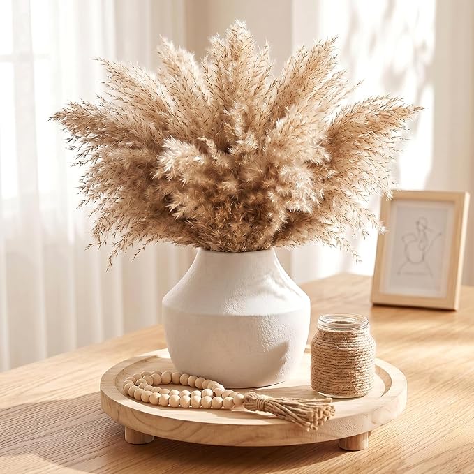 White Ceramic Flower Vase for Centerpieces, 5.2in Small Ceramic Vases | Waterproof Pottery Vases for Flower, Hydrangeas, Home Decor, Living Room,Table Decorative, Handcrafted