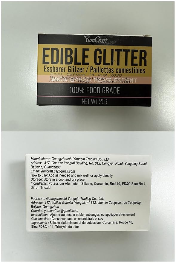 Edible Glitter Set, 4 Colors Luster Dust Edible Powder for Cake Decorating, Food Grade Vegan Edible Glitter for Drinks, Cocktails, Shimmer Metallic Food Coloring Powder for Chocolate(5g/Bottle)