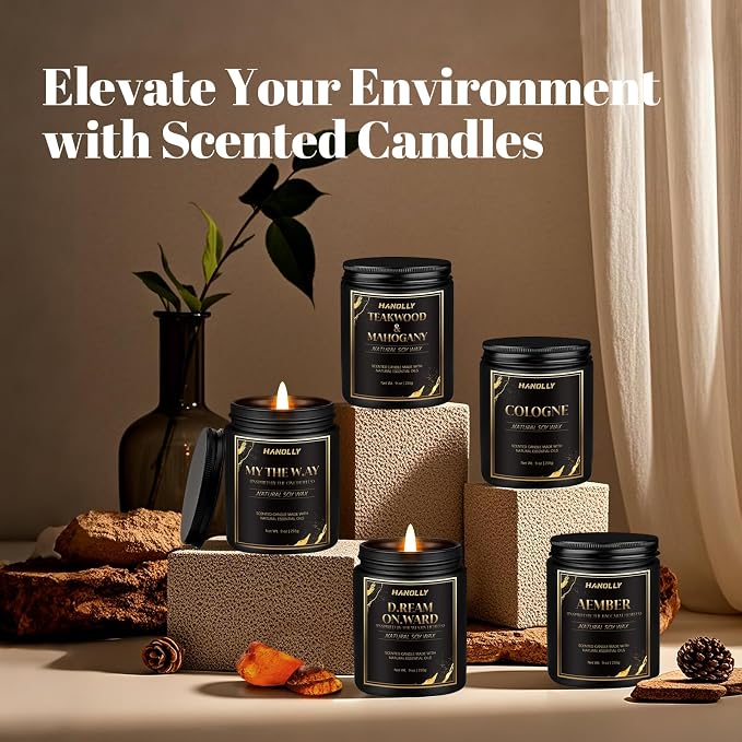 My The W.ay Hotel Candle, 9 oz Scented Candles for Home Soy Candle Wax, Gift for Dad, Husband or Boyfriend, Inspired by The One Hotels, Luxury Long Lasting Aromatherapy Jar Candle Gifts for Men Women