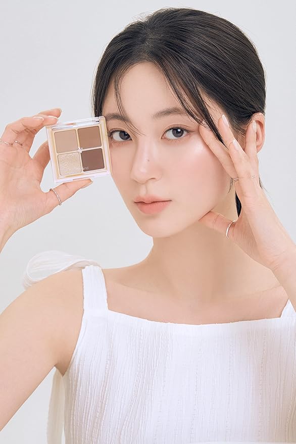 rom&nd Better Than Eyes N Series (N01 Dry Willow Flower) Korean Eye Shadow Mini Palette 4 Essential basic Shades