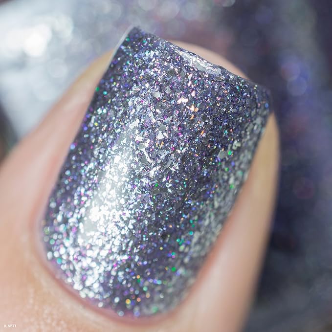 ILNP Bulletproof Symphony - Medium Periwinkle Metallic Holographic Nail Polish