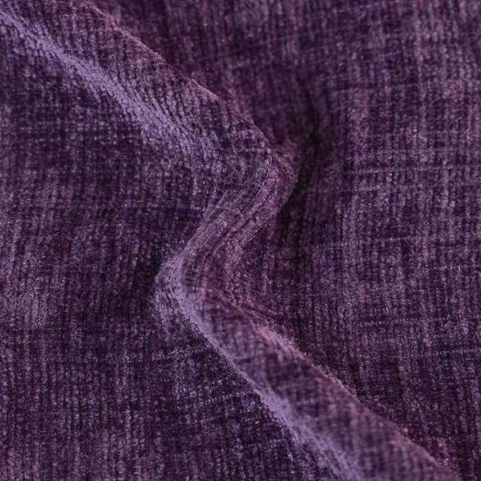 CaliTime Decorative Couch Throw Pillow Covers 26 X 16 Inches Plum Purple | Pack of 2, Cozy Chenille Cushion Cases for Sofa Bed Living Room Farmhouse Home