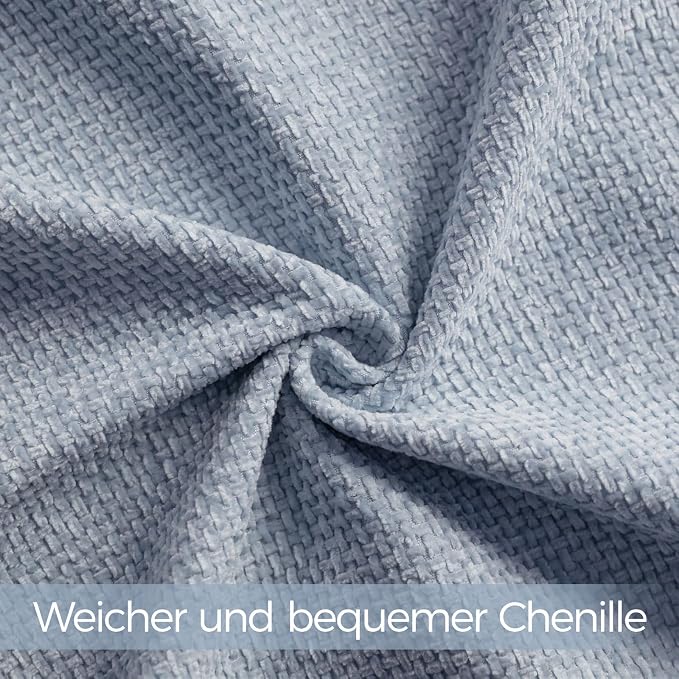 a moment Light Blue Chenille Throw Pillow Covers 20x20 Inch Pack of 2 Modern Decorative Throw Pillow Covers Farmhouse Cross Covers Home Decor for Sofa Bedroom Living Room