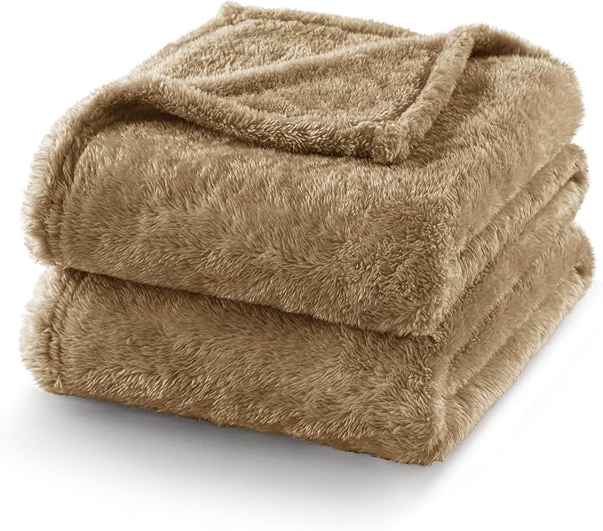 Exclusivo Mezcla Fuzzy Plush Fleece Bed Blanket King Size, Brown | 104x90 Inches, Super Soft and Cozy Bed Blanket, Fluffy Decorative Bedding for Livingroom, Bedroom, All Season