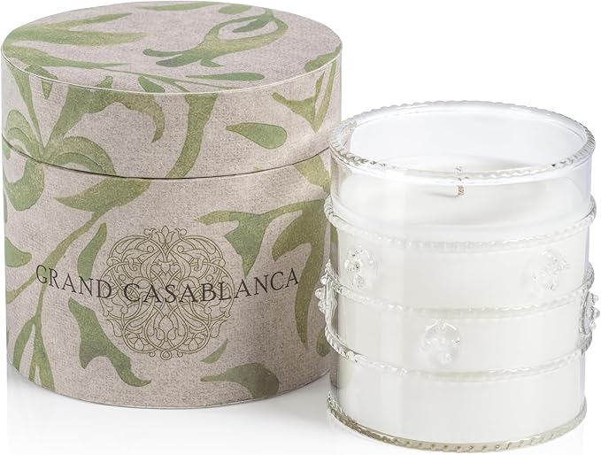 Zodax Grand Casablanca Glass Jar Scented Candle for Home Decor - Single-Wick Candle Ideal for Kitchen and Bathroom - Makes a Great Gift for Women and Men - Apricot Bloom - 6.5 Oz. - Pack of 1