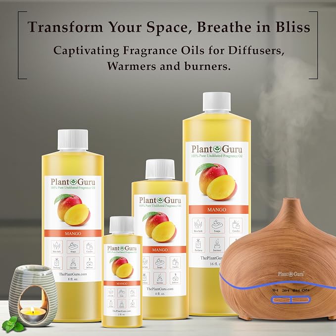 Mango Fragrance Oil 8 fl. oz. Scented Oil for DIY Soap Making, Candles, Bath Bombs, Body Butters. Used in Aromatherapy Diffusers, Burners and Warmers. Great Addition to Lotions and Creams.