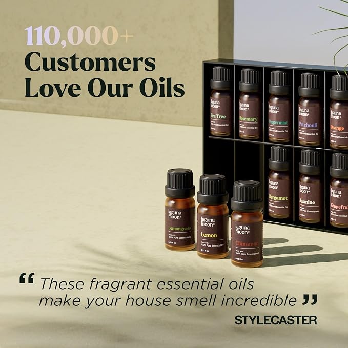 Essential Oils Set - 16 Pcs Premium Grade Home Essentials Oils - for Diffusers, Fragrance, Scents for Candle Making - Natural Aromatherapy Oils for Cars & Home Products, Room Sprays
