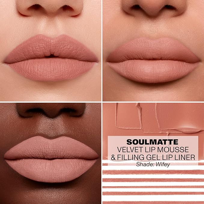 MORPHE Soulmatte Gel Lip Liner - Creamy Lip Pencil with a Matte Formula - Precision Contour Pencil with Sweet Almond & Tea Seed Oil for Long-Lasting Definition - Wifey (0.007 oz)