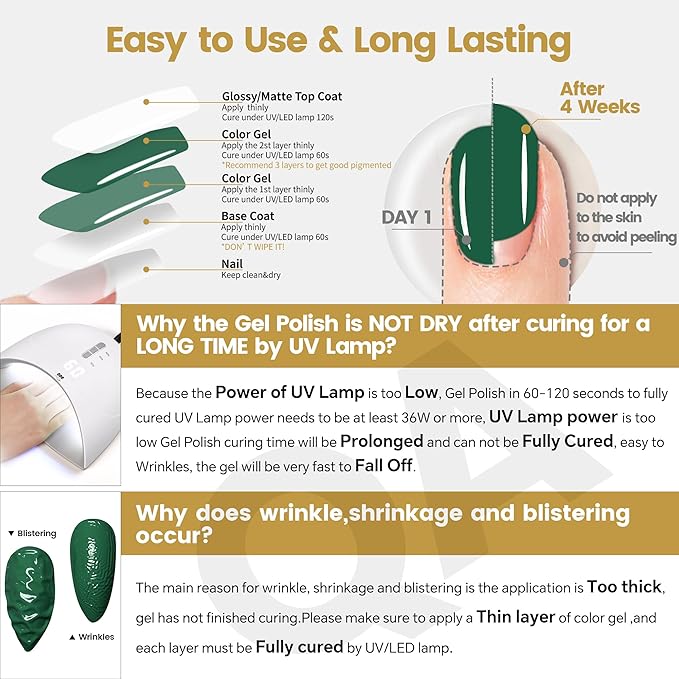 YTD Likomey Aloe Green Gel Nail Polish,15ml Salon Home DIY Manicure and Pedicure Fall Winter Soak Off UV Color Varnish,CS453