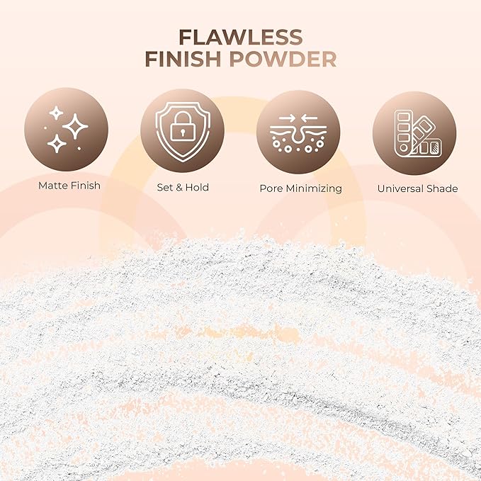 4pc Full Size Kit (BEIGE SHADE) Mineral Makeup Matte Translucent Loose Foundation + Kabuki Brush + Concealer + Finishing Setting Powder + Bare Face Full Coverage SPF 30 All Skin Types Waterproof