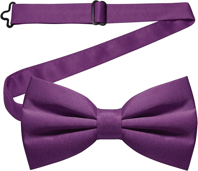 JEMYGINS Solid Color Pre-tied Bow Tie Adjustable Bowtie for Men
