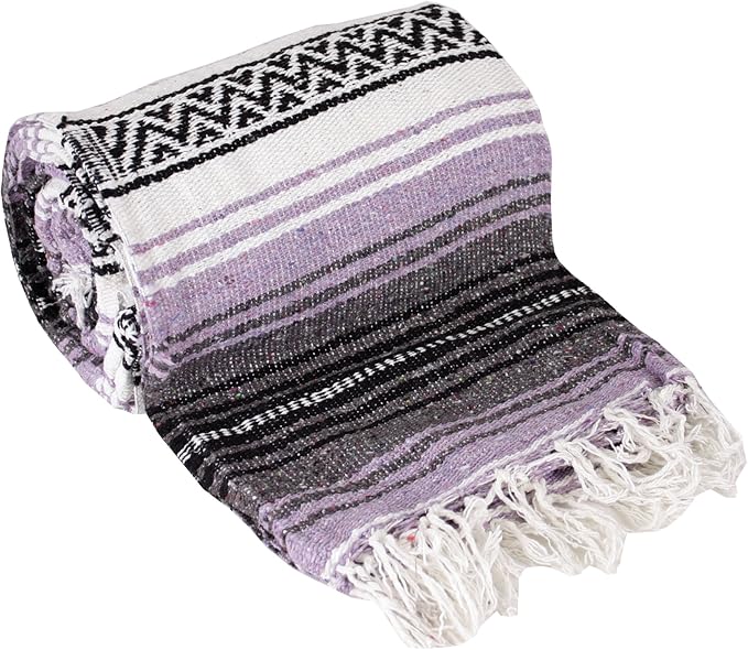 Canyon Creek Authentic Mexican Yoga Falsa Blanket (Light Purple)