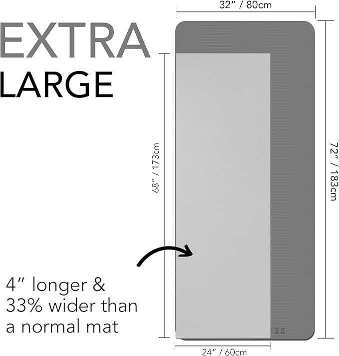 Large Exercise Mat – Extra Thick 10mm Workout Mat (72"x32") – Non-Slip TPE Yoga Mat for Women & Men – Pilates, HIIT, Fitness & Home Gym Mat – Includes Free Carry Bag