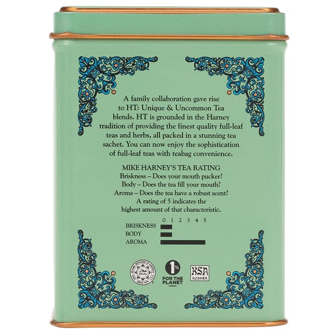 Harney & Sons Peppermint Herbal Tin, 20 Count (Pack of 2)