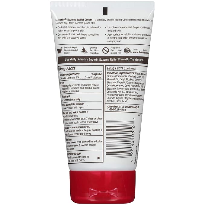 Eucerin Eczema Relief Cream - Full Body Daily Lotion for Eczema-Prone Skin - 5 oz. Tube