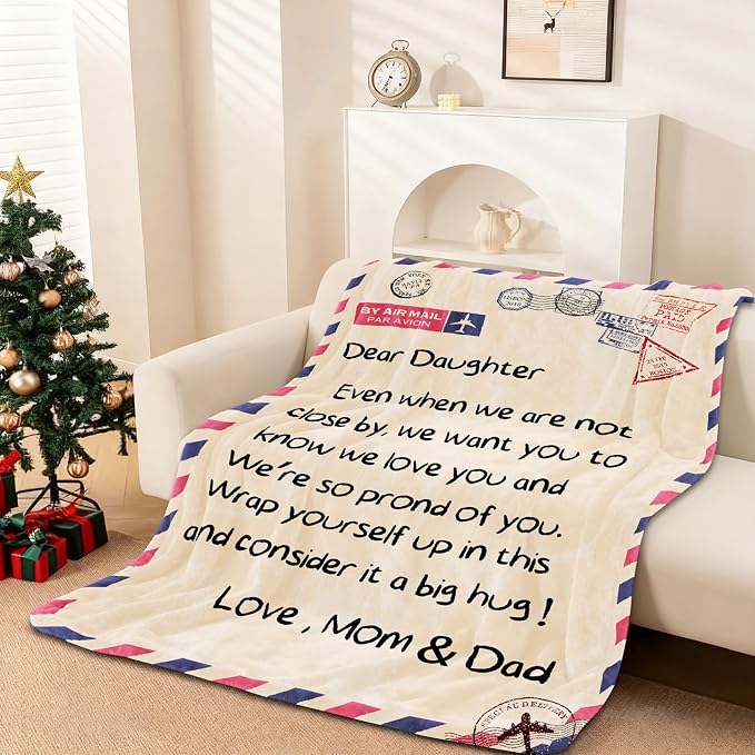 UFOORO Gifts from Mom and Dad, Throw Blanket Daughter Gifts from Mom and Dad, Birthday for Daughter Adult, Mothers Day to My Daughters Blanket from Parents for Sofa Couch Bed 55"x70"