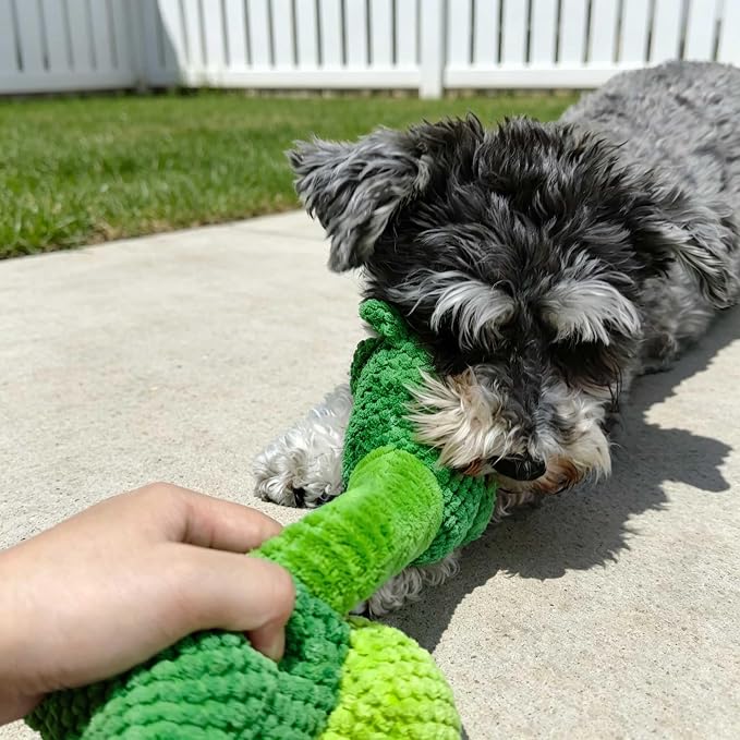 Squeaky Plush Dog Toys, Cute Animal Pet Toy for Small Dogs, Dinosaur