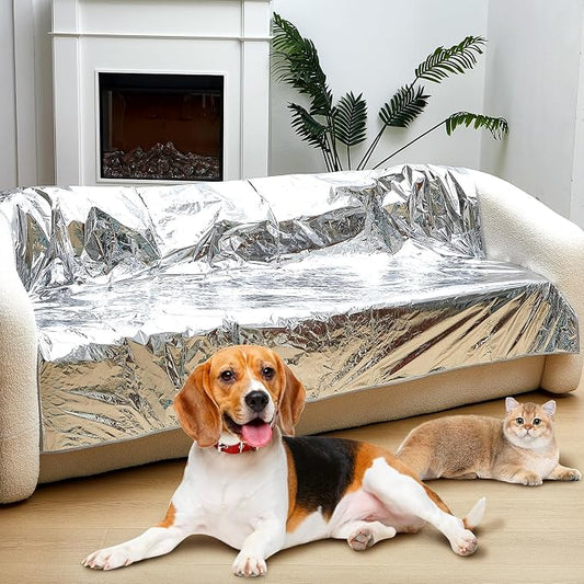 1 Pcs Pet Deterrent Mat to Keep Dogs Off Couch, 72" × 56.3", Khaki | Non Electric Cat and Dog Deterrent Mat, Pain Free Couch Covers to Keep Pets off Furniture Bed Indoor