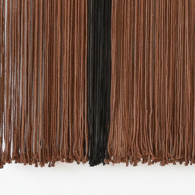 Macrame Wall Hanging Large Dip Dyed Brown Boho Fiber Art Decor 57"W*35"L | Boho Wall Hanging, Large Wall Decor, Woven Fiber Art, Brown Dip Dyed Design, Handmade Textile Artwork,for Bedroom Living Room