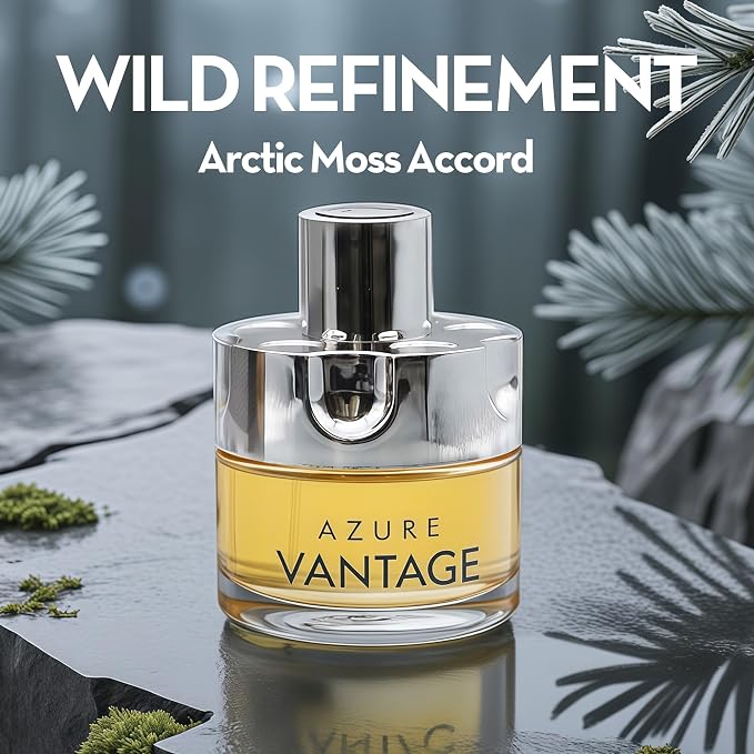 A CENTER Men's Cologne Gift Set 4 Pack Azure Vantage Series - 3.4 Fl Oz Each | Vanilla Cedarwood LavenderLeather & Amber Floral Fragrance | Luxury Eau de Toilette