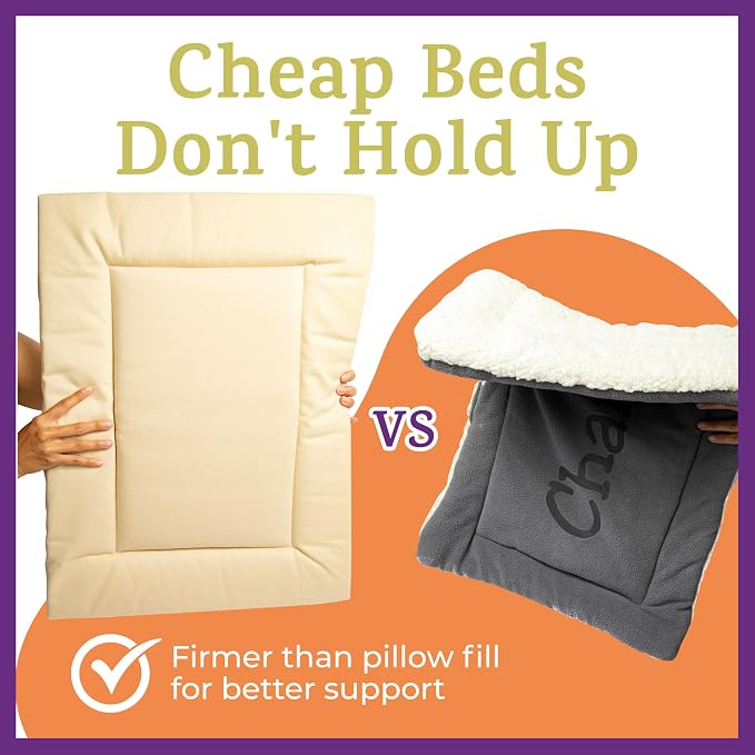Pet Dreams Dog Crate Pad - Washable Kennel Mat, Crate Pads for Dog Cages, Non-Toxic, Flat Indoor Cat Bed, Fits iCrate 18, 24, 30, 36, 42, 48 Inches (Khaki, XX Large, 48")