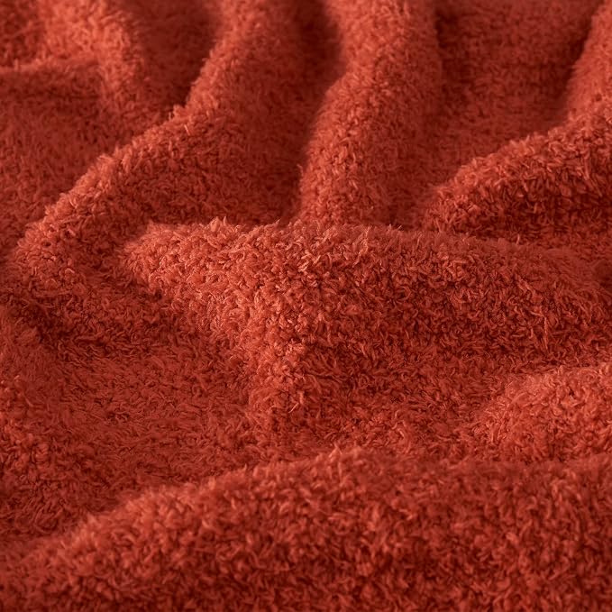 Knit Fall Throw Blanket for Couch Orange-Super Soft Lightweight Plush Fuzzy Fluffy Cozy Blankets and Throws for Sofa Bed, 50x60 inches