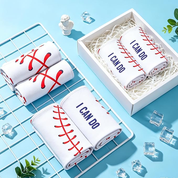 12Pcs 40" X12” Baseball Cooling Towels, Team Gift Sports Towel Reusable Breathable Chill Fast Drying Towel Neck Sweat Towel Sweat for Outdoor Camping Gym Party Favors