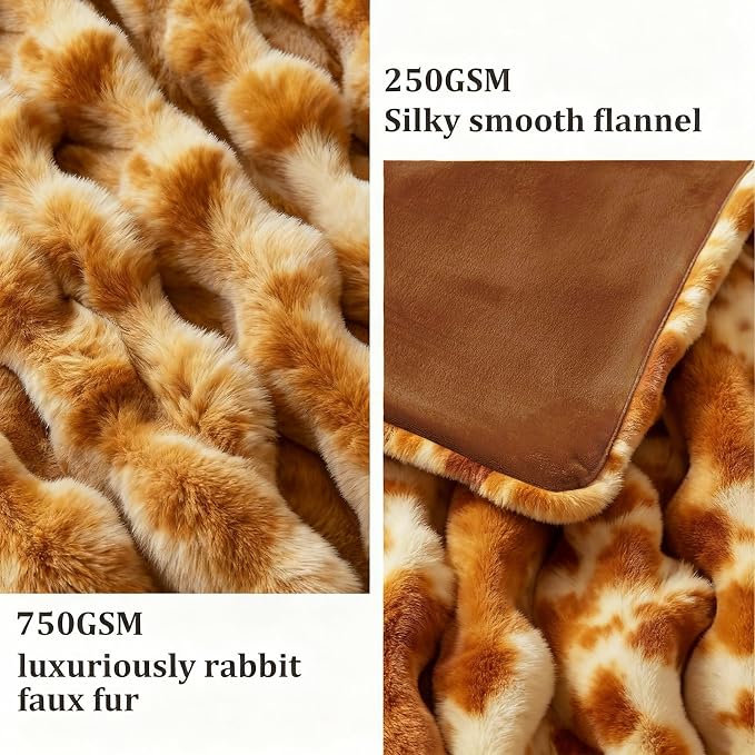 Faux Fur Twin Blanket for Couch, 1000 GSM Cozy Fuzzy Fluffy Soft Plush Thick Bubble Sherpa Blanket for Sofa Bedroom Living Room, Mothers Day Birthday Gifts for Women Home Decor