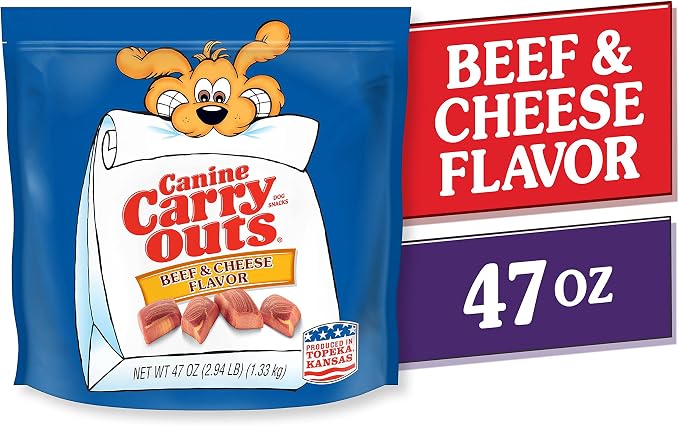 Canine Carry Outs Bacon & Cheese Flavor Dog Treats, 47 Ounce Bag