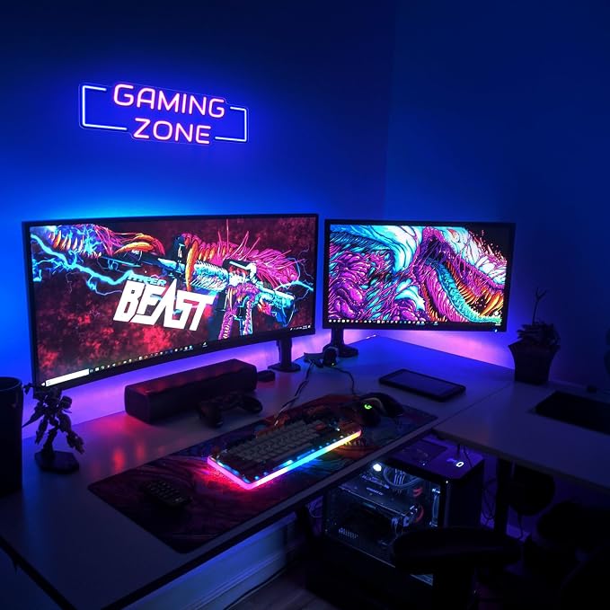 Kavaas Game Zone Neon Signs for Gaming Room Decor - LED Light Neon Sign for Teens Bedroom Decorations - Best Gamer Gifts for Boys, Kids