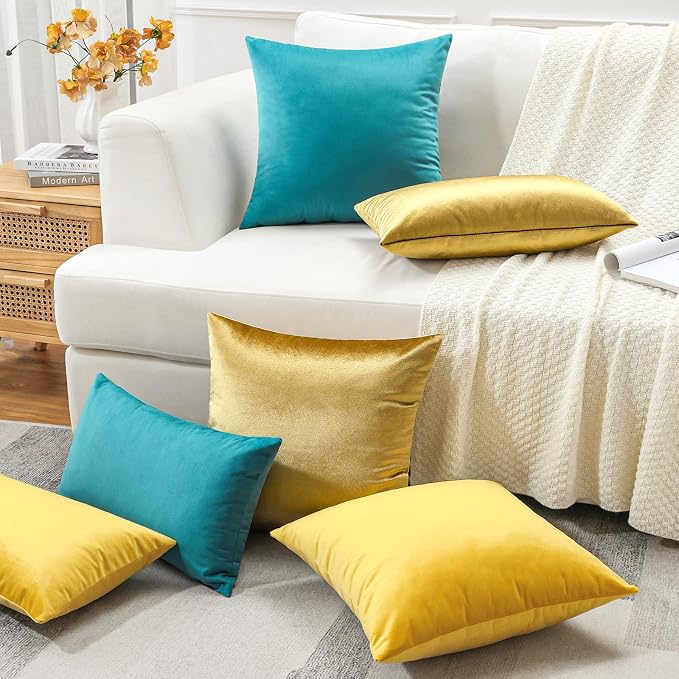 Artscope Luxury Velvet Pillow Covers Super Soft Decorative Rectangle Throw Pillow Covers Case Cushion Covers for Sofa Couch Bedroom Car Decor 16x24 Inch Shimmery Gold