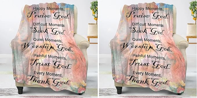 COMFAR Christian Gifts for Women Faith, Inspirational/Religious/Spiritual Gifts for Adults, Soft Throw Blankets for Women/Men, Personalized Blankets for Adults 40"x 50" (Pack of 2)