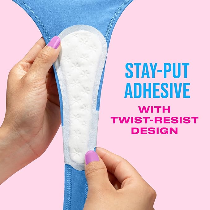 Carefree Panty Liners for Women, Thong Liners, Unwrapped, Unscented, 49ct