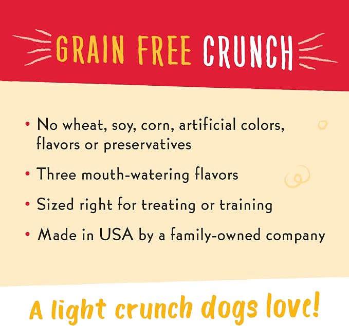 Charlee Bear Crunch Grain Free Dog Treats,Turkey,Sweet Potato and Cranberry,8 Ounce Resealable Bag,Low Calorie Training Treats for Dogs,Limited Ingredient, Crunchy Dog Snacks, Made in USA (Pack of 2)