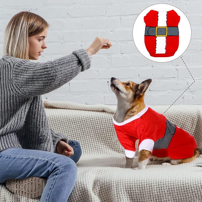 5 Pack Christmas Dog Shirts Christmas Santa Pet Clothes, L Fits 8-11 Lbs | Soft Fabric Xmas Snowman Costume, Winter Puppy Outfit for Dogs Cats Pet, Festive Holiday Party Apparel, Cozy Christmas Shirts