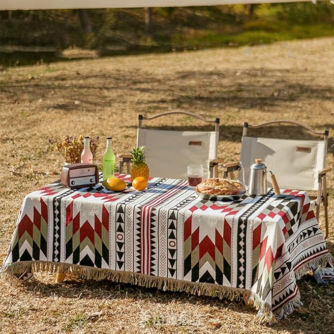 Lqprom Aztec Southwestern Throw Blanket,Native American Cover 51"x63" | Southwest Boho Style,Sofa Chair Cover,Outdoor Beach Car Tent Travel Camping Use,Reversible and lightweight,Tapestry,Tassels