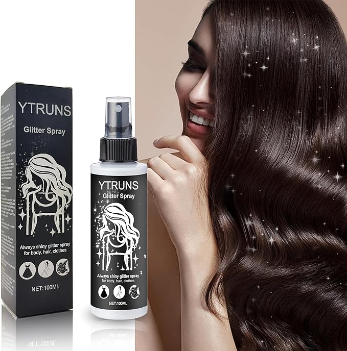 Glitter Spray for Hair and Body, Body Glitter Hairspray for Clothes, Music Festival Face Glitter for Women