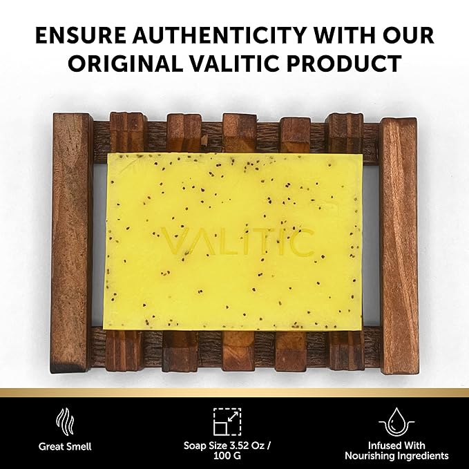 VALITIC Lemon Turmeric Soap for Dark Spots - Kojic Acid Soap for Face and Body - Exfoliating Bar for Brightening, Skin Tone Corrector with Retinol, Vitamin C, Collagen and Hyaluronic Acid - 3 Pack