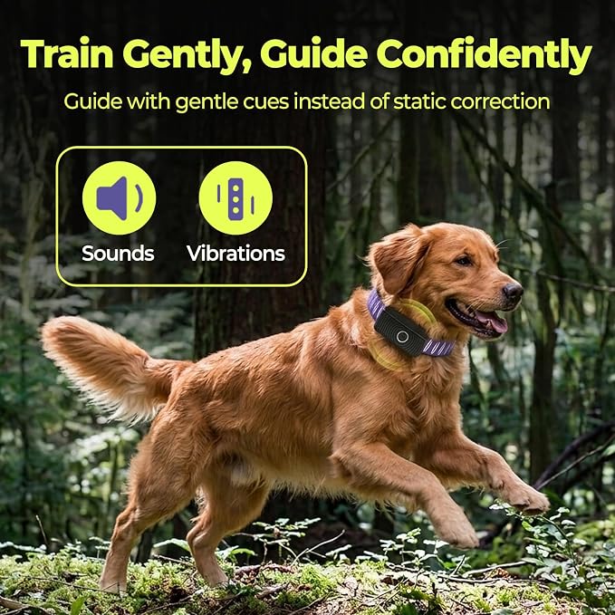 MeeXH GPS Wireless Dog Fence Collar, Smart Dog Tracking Collar with App-Controlled Custom Virtual Boundaries, Real-Time GPS Tracker for Dogs, Escape Alerts with Sound & Vibration Guidance, Waterproof