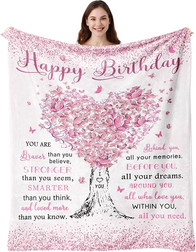 Vuinezo Birthday Gifts for Women Blanket 50"X60" | Birthday Gifts for Girls/Mom/Sister/Wife，Gifts for Her Birthday, Bday Gift for Her
