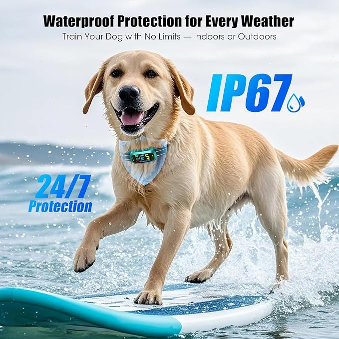 Bark Collar for Small Medium Large Dogs with 5 Training Modes, Teal | AI Bark Recognition, Effective Anti Barking Device with 5 Sensitivity Levels, Rechargeable IP67 Waterproof Anti Bark Collar