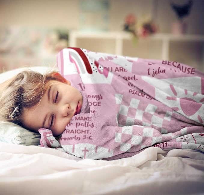 Baptism Gifts for Girl, Baptismal Gifts Blanket 60"x50", Baptism Favors, Christening Gifts, Baptism Gifts for Women, Best Baptism Gift for Girls, Christian Gifts, Religious Bible Catholic Gift
