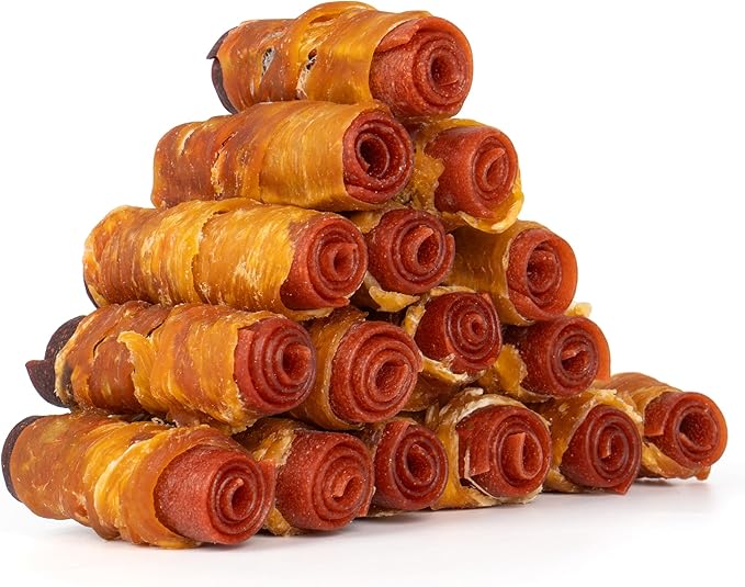 MON2SUN Dog Treats, 3 Inch Rawhide-Free Chicken, Duck & Beef Rolls,21.16 oz | Easy-To-Digest Texture, Suitable for Small Dogs, Daily Reward Use, Made with Real Meat