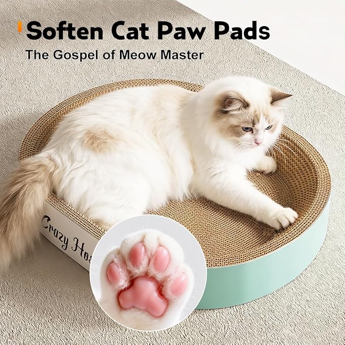 Extra Large Cat Scratcher Bed, 19.7" L x 13.8" W x 3.5" H Anti-Tip XL XXL Cat Scratch Cardboard, Scratching Board Pad for Indoor Cats Kitty Kittens, Scratch Lounge House Couch, Furniture Protector
