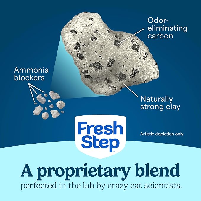 Fresh Step Simply Unscented Multi Cat Clumping Cat Litter, Low Dust, Odor Control with Activated Charcoal Tech, Compatible in Automatic Litter Boxes, 14 lb.
