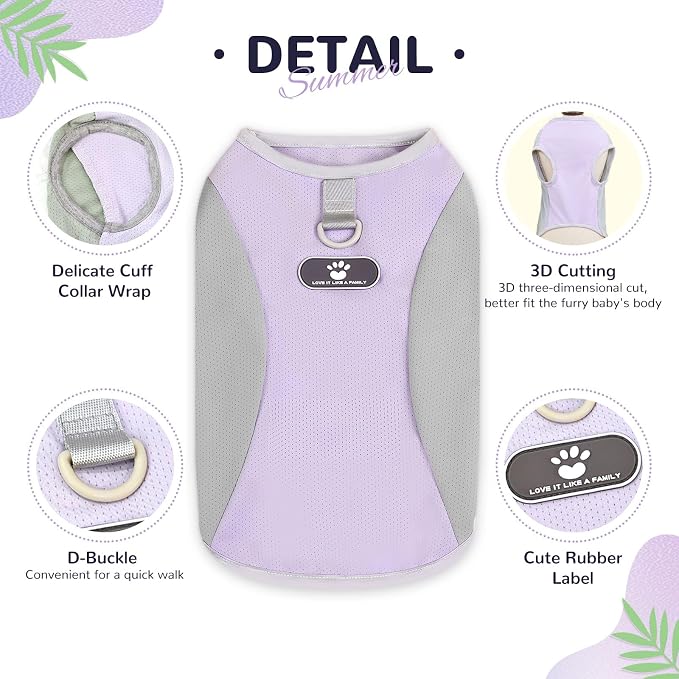 Dog Cooling Vest with D-Ring Dog Tshirt Sun Protection Small Puppy Clothes for Girls Boys Stretchy Shirts for Dogs Lightweight Breathable Shirt French Bulldog Frenchie Dachshund Clothes