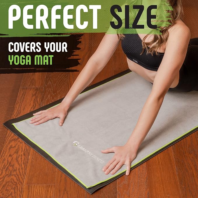 Gradient Fitness Yoga Towel for Yoga Mat, Non Slip Hot Yoga Towel, Manduka Yoga Towel, Hot Yoga Mat Towel, Yoga Mat Cover, Yoga Toes Towel, Washable Yoga Mat, Nonslip Yoga Towel, Microfiber Towels