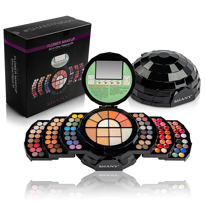 SHANY All In One FLOWERS Makeup Set - Ultimate Fancy Makeup Kit - Eyeshadows, Lip colors, Face Powders, Highlighters, and Blushes. Gift Set