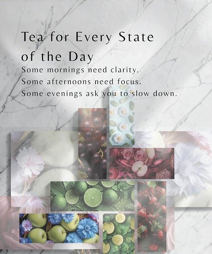 EZR LEAF The Daily Ritual Box – Tea Variety Pack Gift Set, 9 Assorted Tea Blends, Premium Pyramid Tea Bags, Herbal, Black＆Green Tea Collection, Tea Gifts for Tea Lovers, Lemon Verbena, Lemongrass , Rooibos , Lime , Sencha , Blackcurrant , Sweet Rose , ...