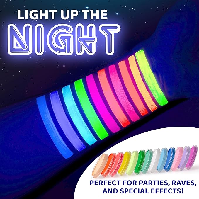 Blue Squid Face Paint Water Based Single Cake Professional Face & Body Paint - Water Activated, Kids Adults Face Painting for Costume, Halloween Makeup, Cosplay - UV Pastel Blue Face Paint 30g